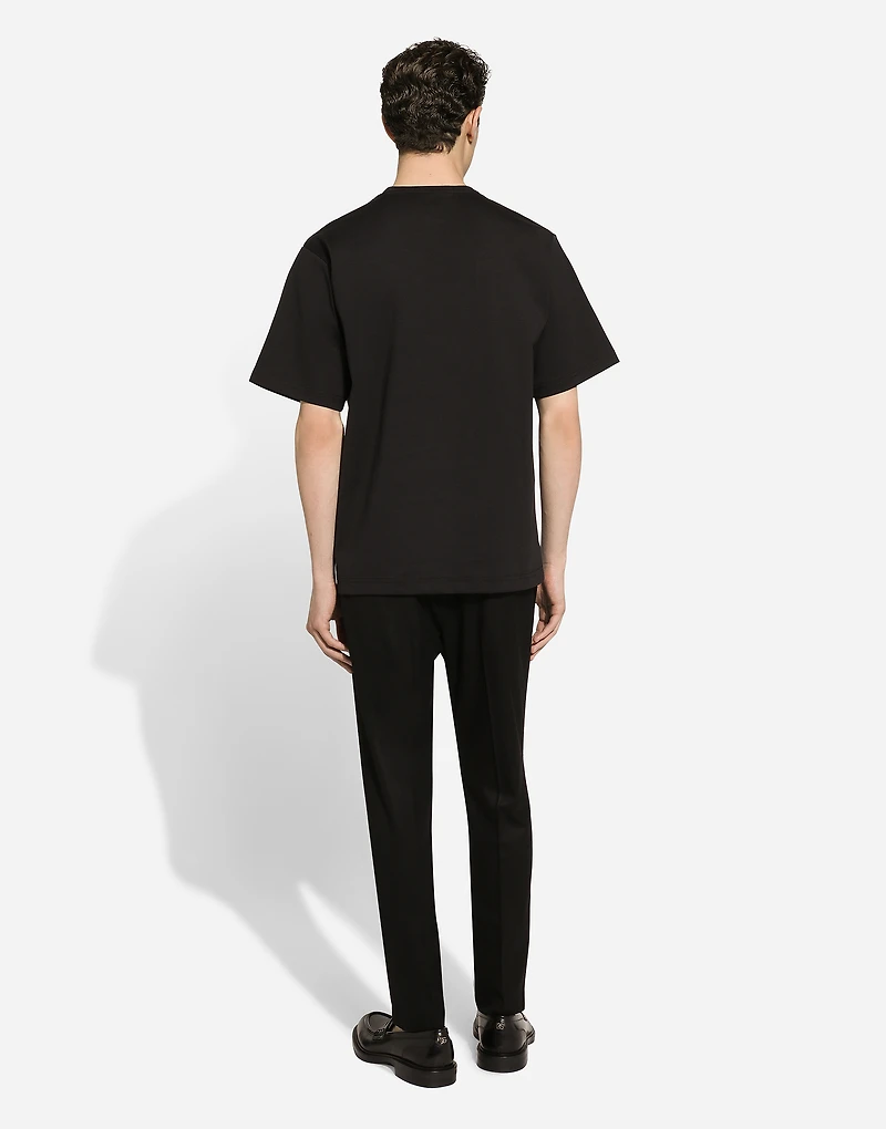 Cotton T-shirt with metal logo