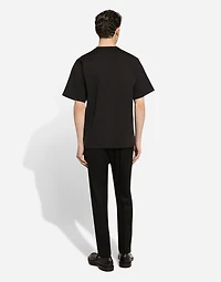 Cotton T-shirt with metal logo