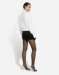 Short Ottoman skirt with floral appliqué