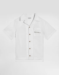 Non-stretch linen shirt with Dolce&Gabbana logo