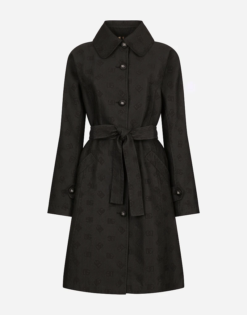 Quilted jacquard trench coat with DG logo