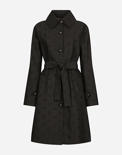 Quilted jacquard trench coat with DG logo