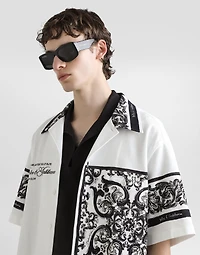 Majolica-print hawaii double piqué shirt