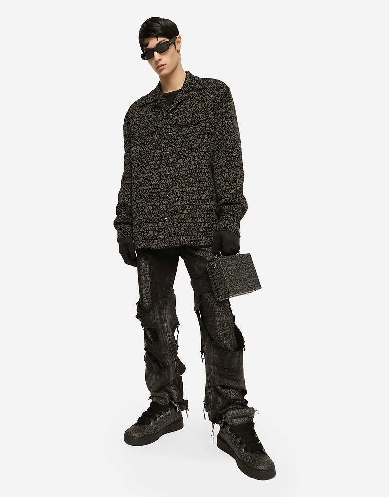 Coated jacquard box bag