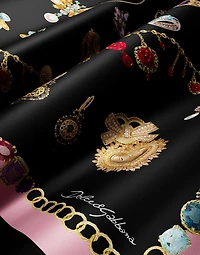 Jewelry-print silk twill foulard (70x70)