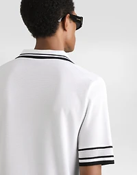Silk piqué polo shirt
