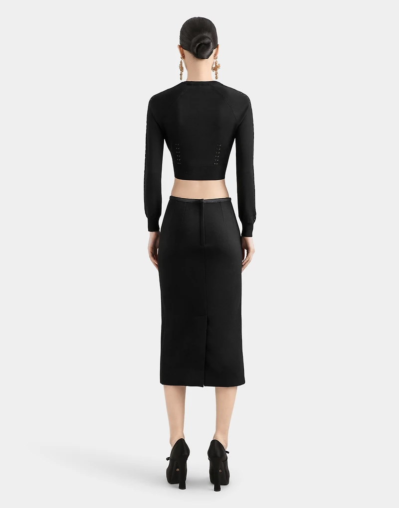Cropped viscose sweater