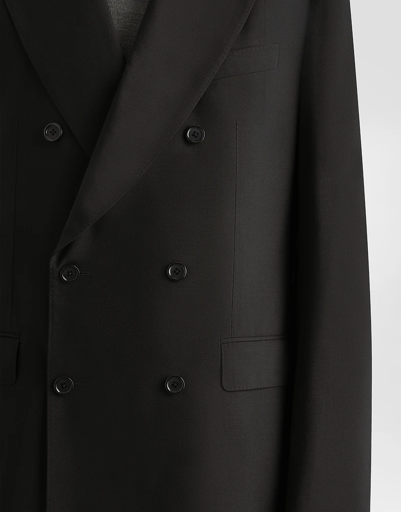 Double-breasted stretch wool Sicilia-fit suit