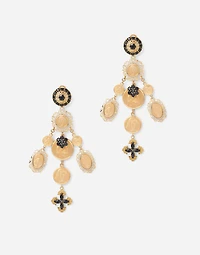 Sicily Earrings
 18-carat yellow gold and black sapphires