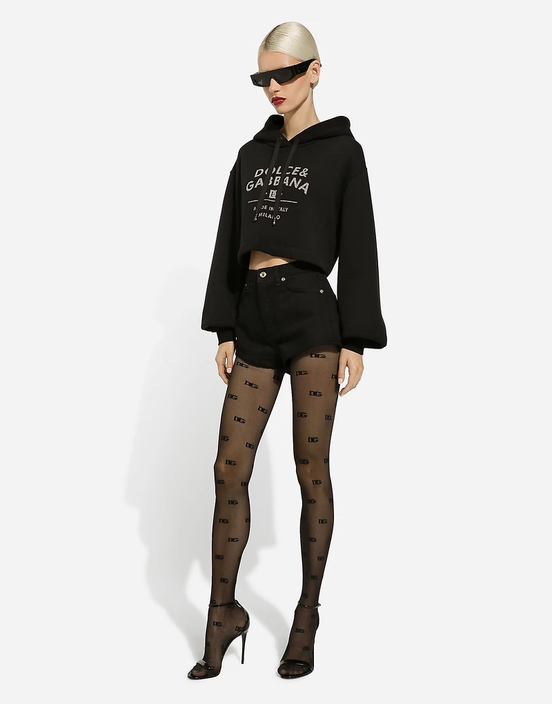 Jersey hoodie with Dolce&Gabbana logo lettering