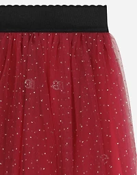 Glittery-print tulle skirt