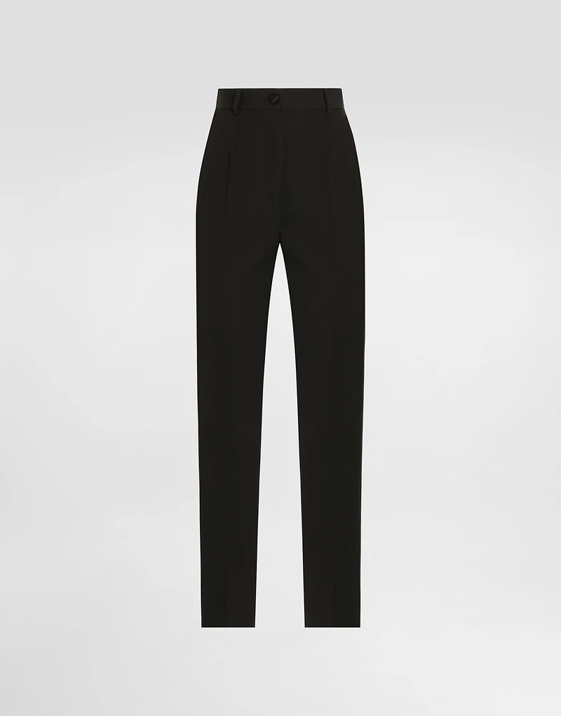 Tailored woolen tuxedo pants