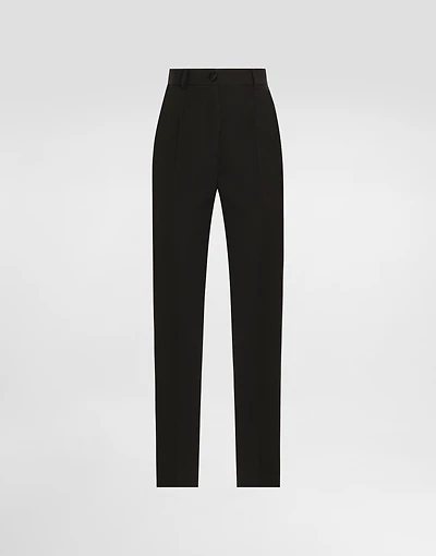Tailored woolen tuxedo pants