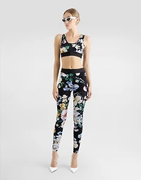 Activewear bra top floral-print jersey