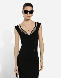 Sleeveless viscose knit dress