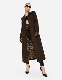 Chenille leggings with jacquard leopard design