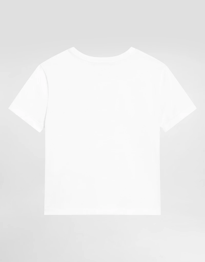 Jersey t-shirt with leopard-print DG patch