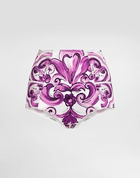 Majolica-print stretch satin briefs