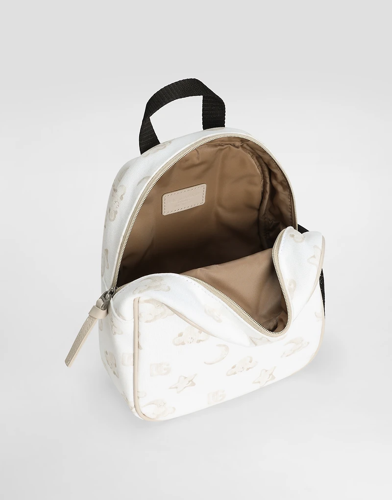 Sweatshirt-fabric backpack with moon and stars print