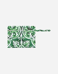 Mid-length majolica-print swim trunks