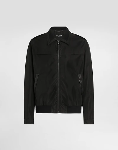 Canvas bomber jacket with tag