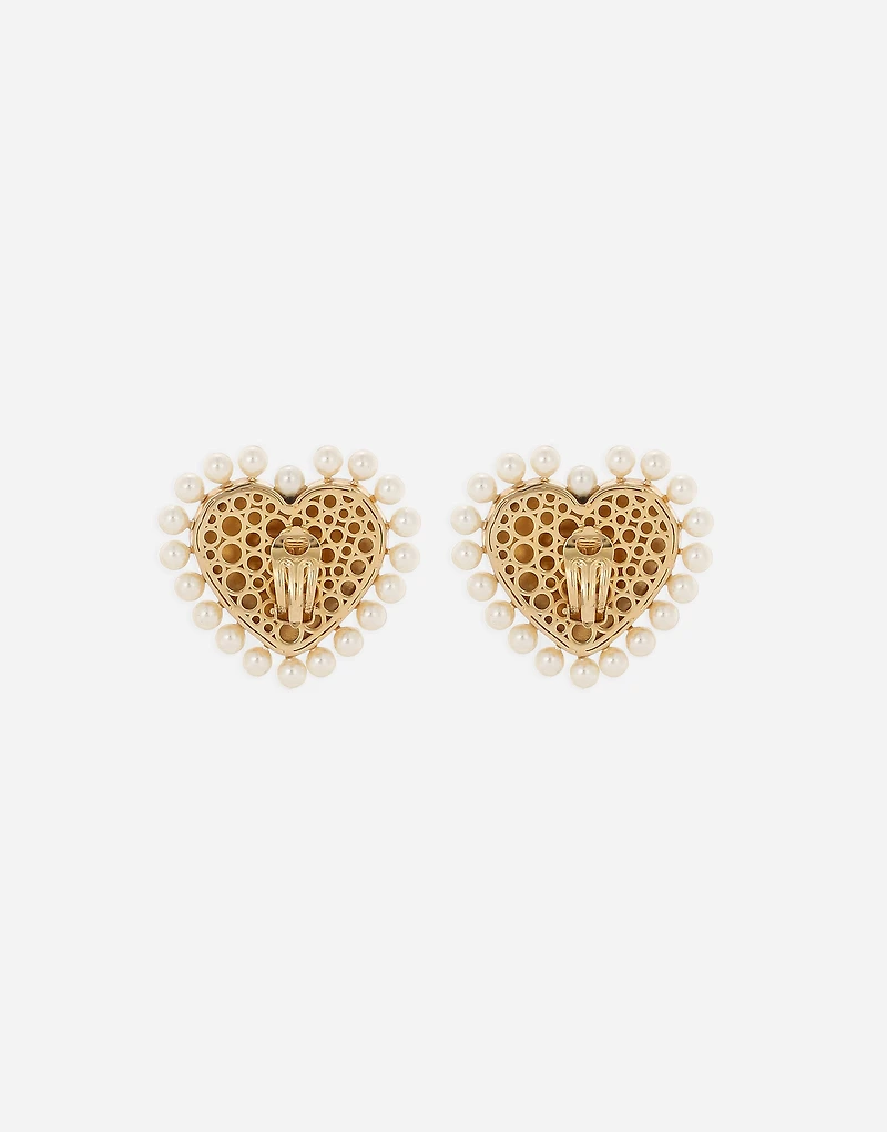 Heart earrings with beaded detailing