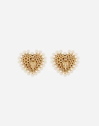 Heart earrings with beaded detailing