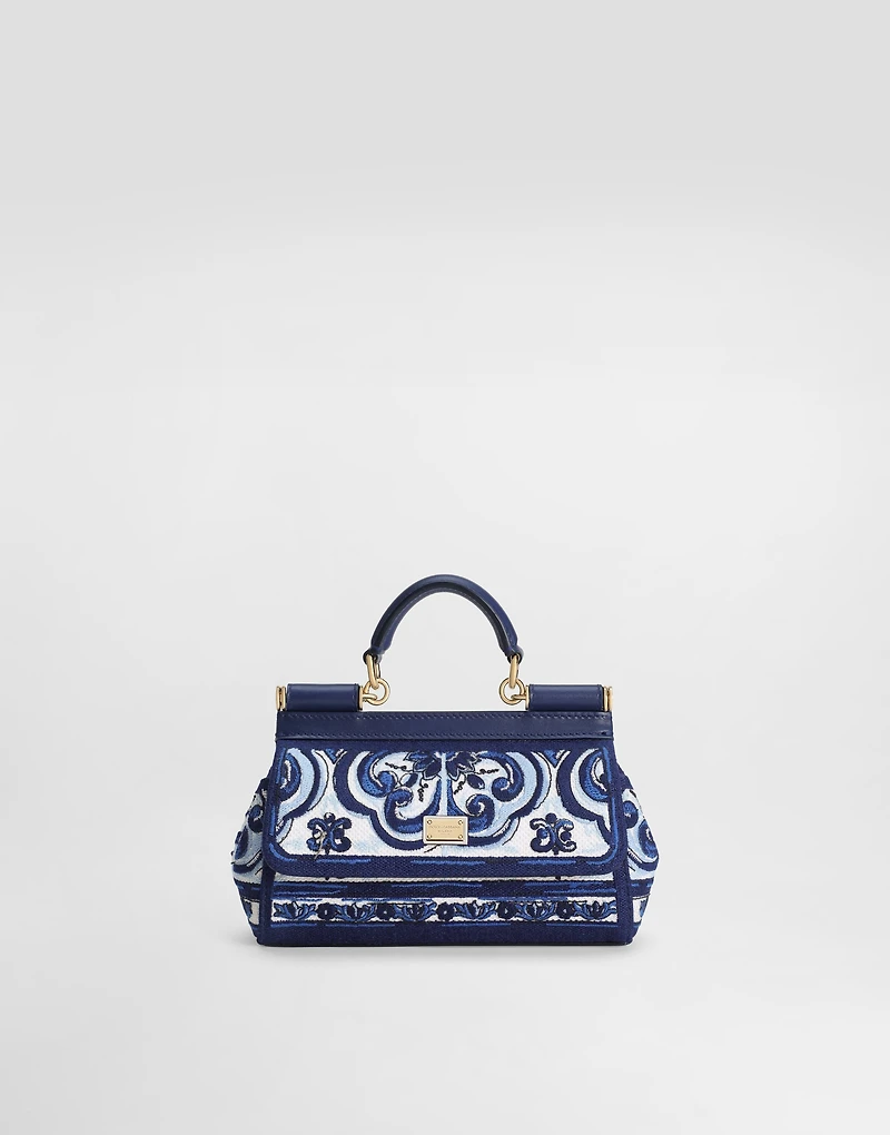 Small Sicily handbag with Majolica embroidery