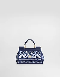 Small Sicily handbag with Majolica embroidery
