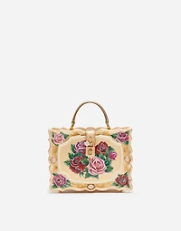 Dolce Box bag in golden hand-painted wood