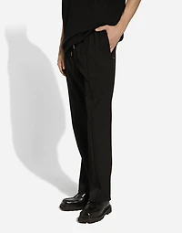 Stretch wool jogging pants