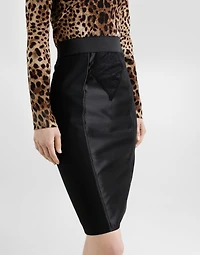 Midi skirt powernet and satin