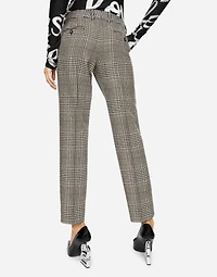 Low-rise glen plaid pants