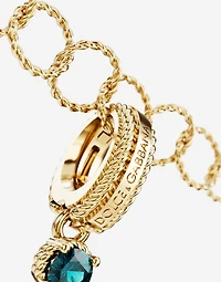 Charm V Lettering 18-carat yellow gold and multicolored gems