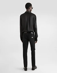Gray wash slim-fit stretch jeans