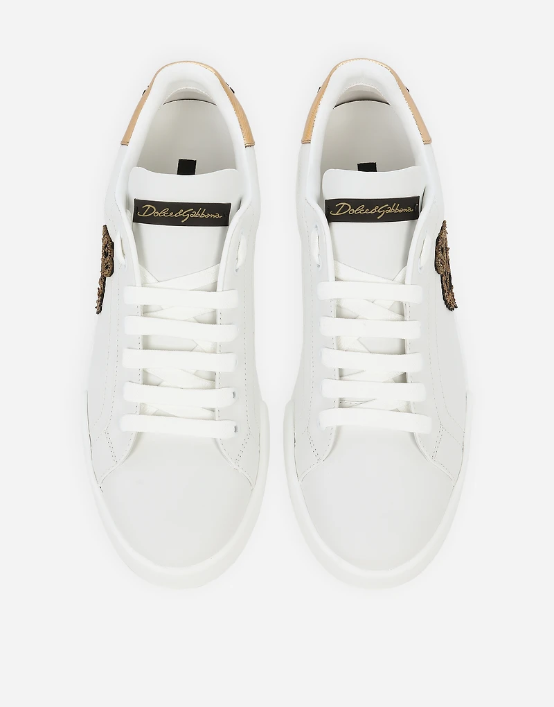 Calfskin nappa Portofino sneakers with crown patch