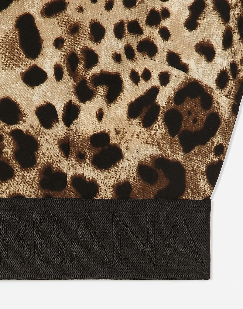 Leopard-print charmeuse top