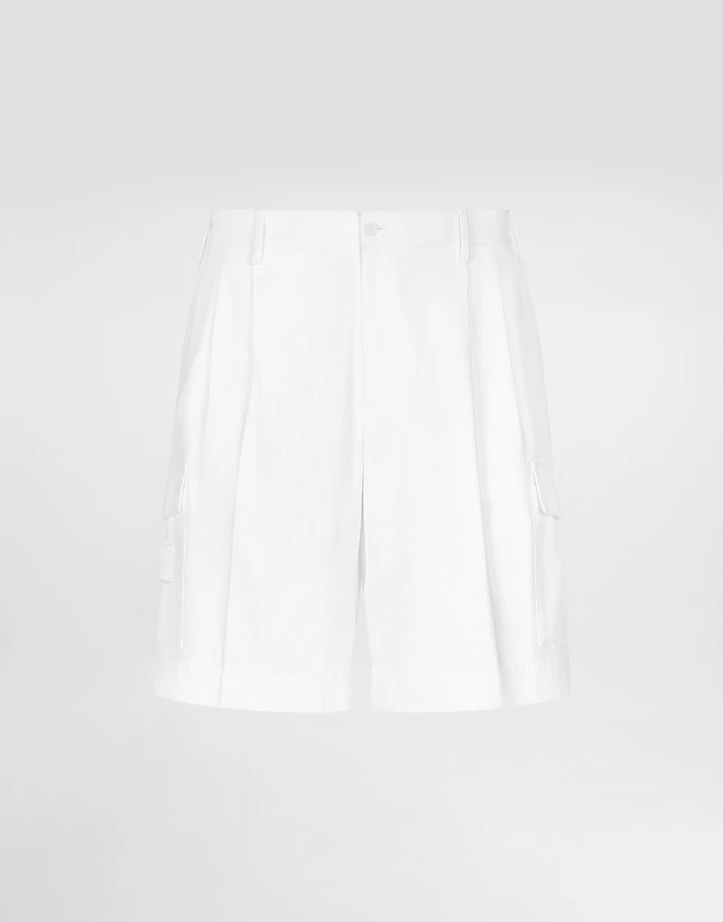 Gabardine shorts with side pockets
