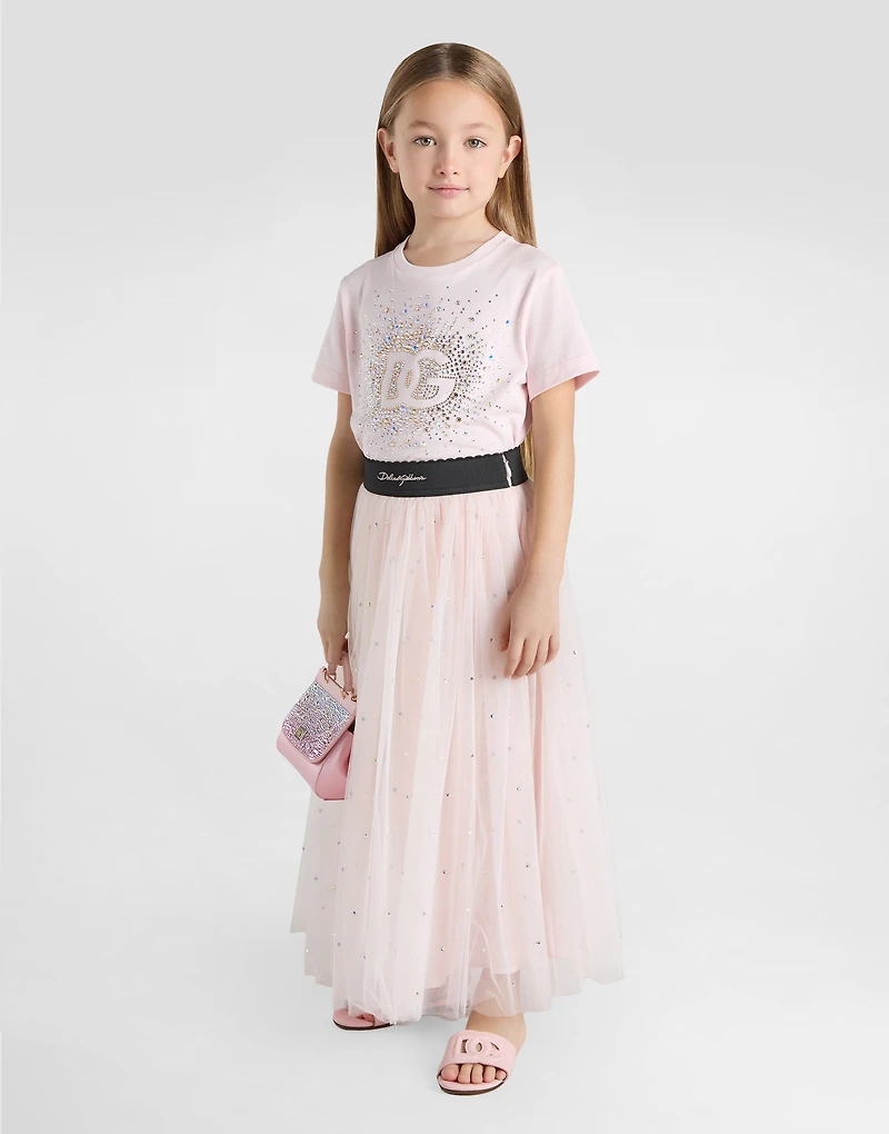 Tulle skirt with rhinestone embellishment
