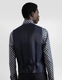 Single-breasted micro-patterned wool suit