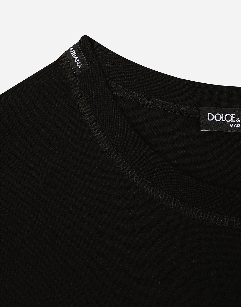 Cotton T-shirt with logo embroidery