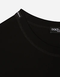 Cotton T-shirt with logo embroidery