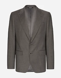 Single-breasted stretch flannel Sicilia-fit jacket