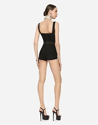 High-waisted shaper panties jacquard and satin