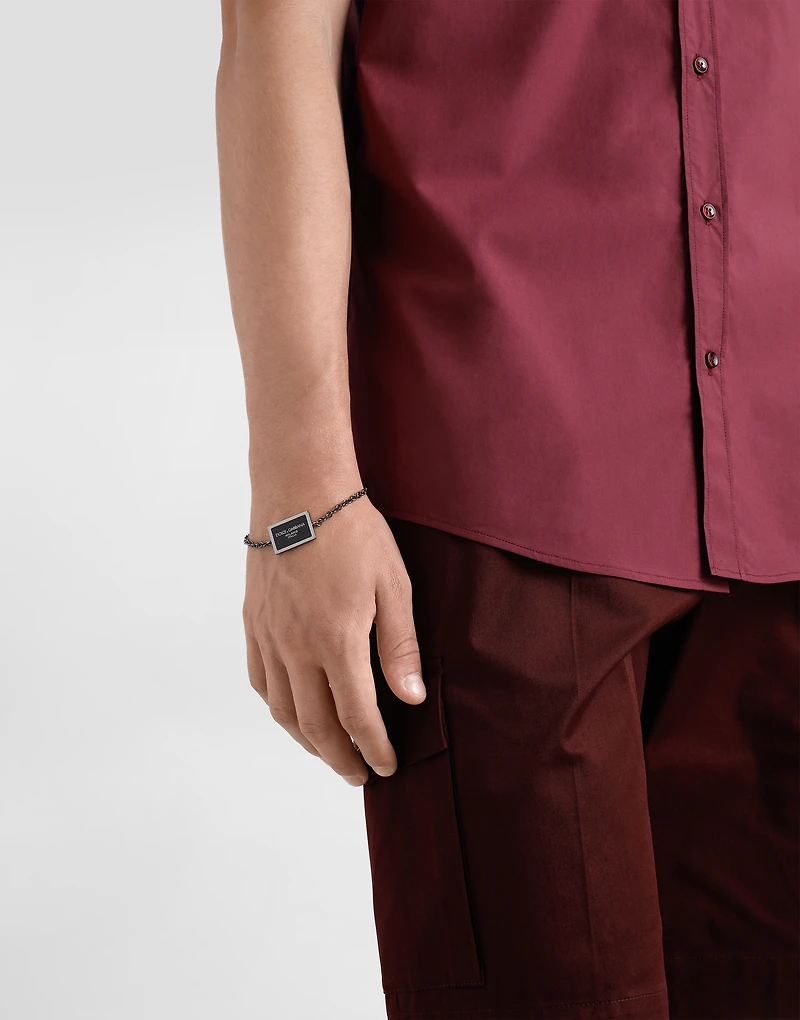 Metal bracelet with logo