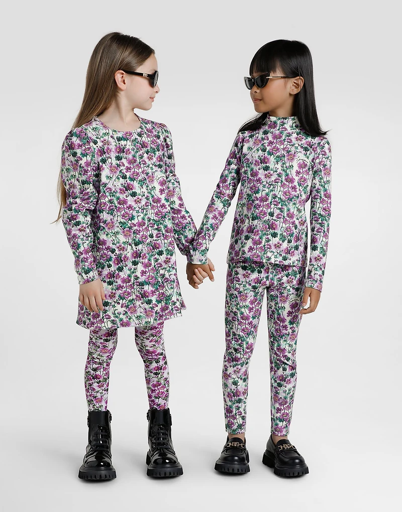 Violets-print interlock leggings