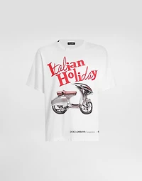 Cotton T-shirt with Vespa print