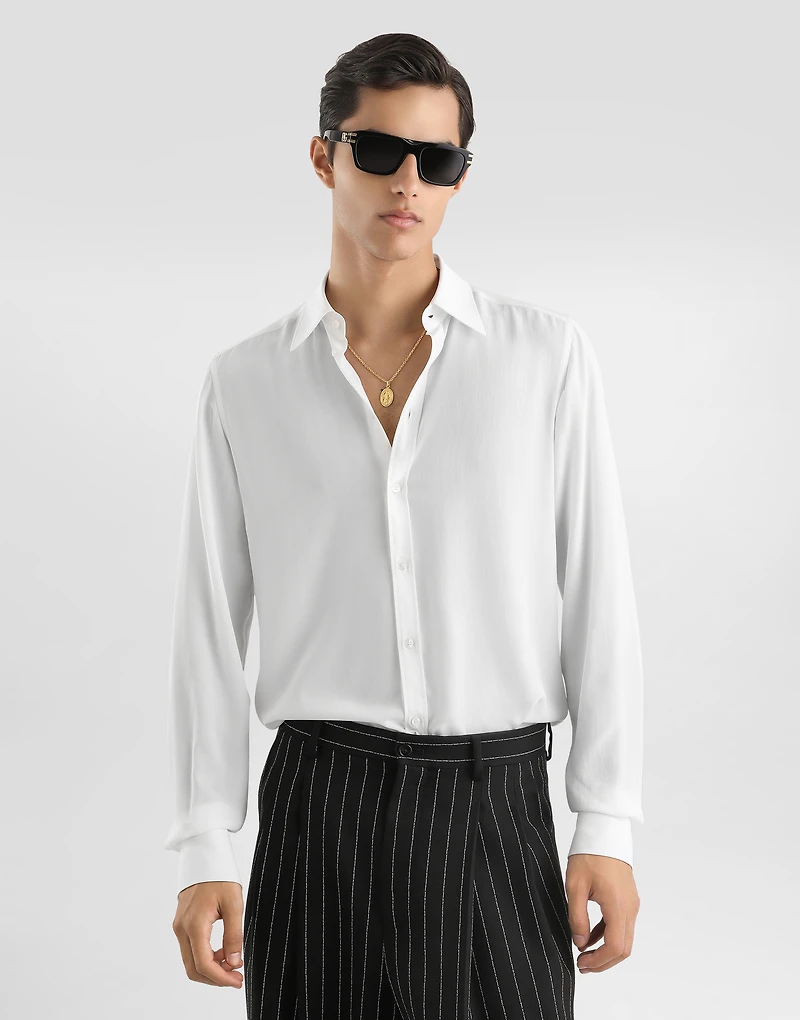 Silk crêpe de chine martini shirt