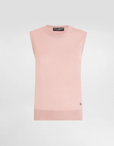 Wool tank top with DG logo embroidery