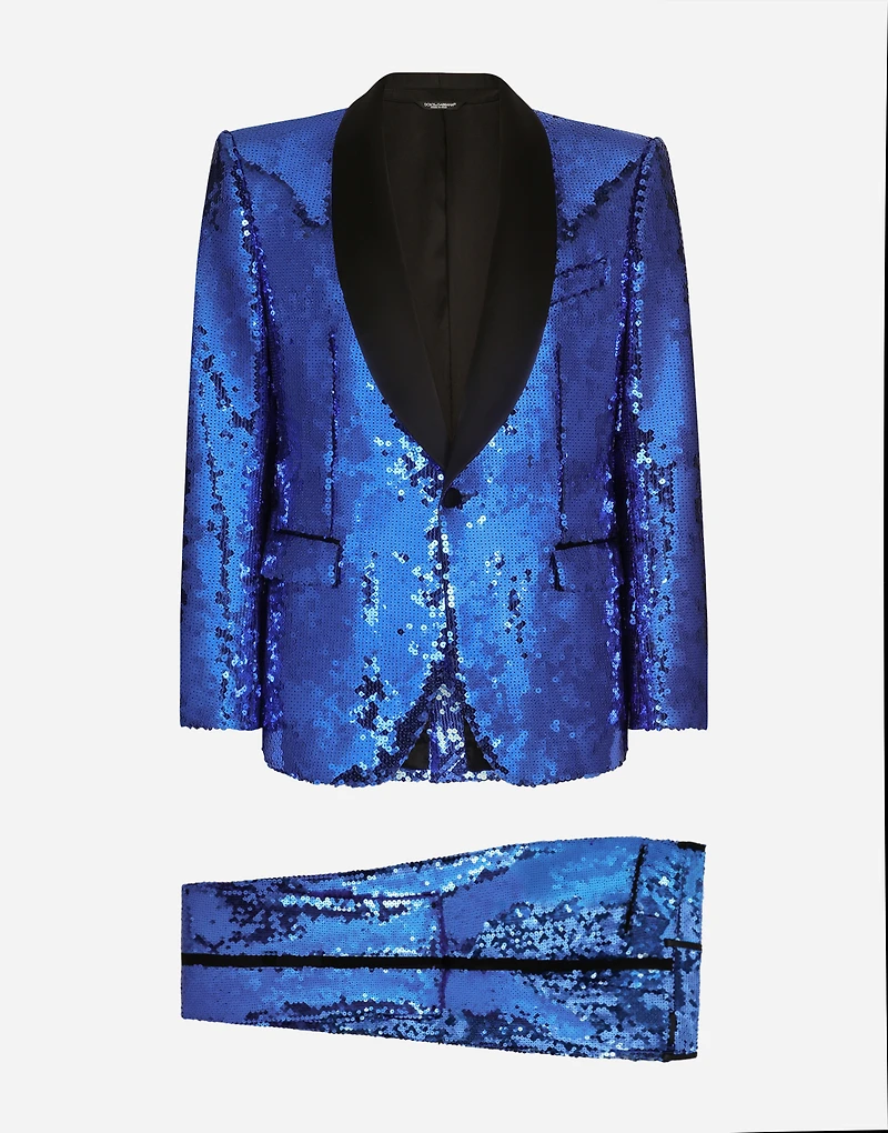 Sequined single-breasted Sicilia-fit tuxedo suit